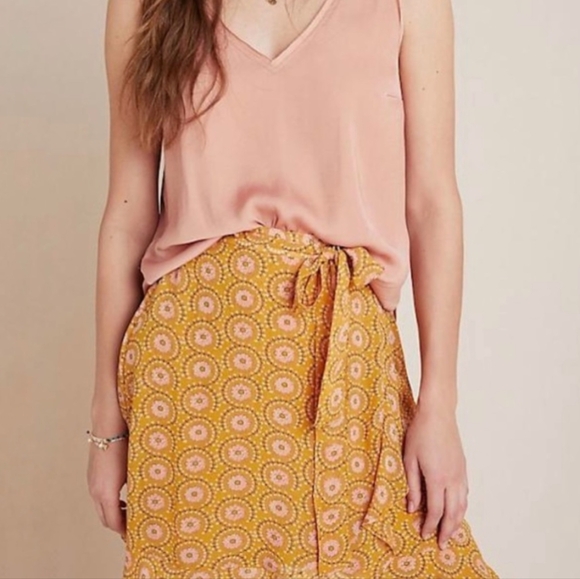 Floral Wrap Skirt in Mustard Yellow - Picture 4 of 5